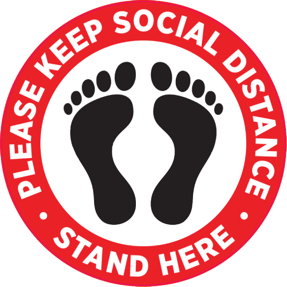 Cheapest Social Distancing Floor Decals in Vancouver - 24 Hr. Print Factory